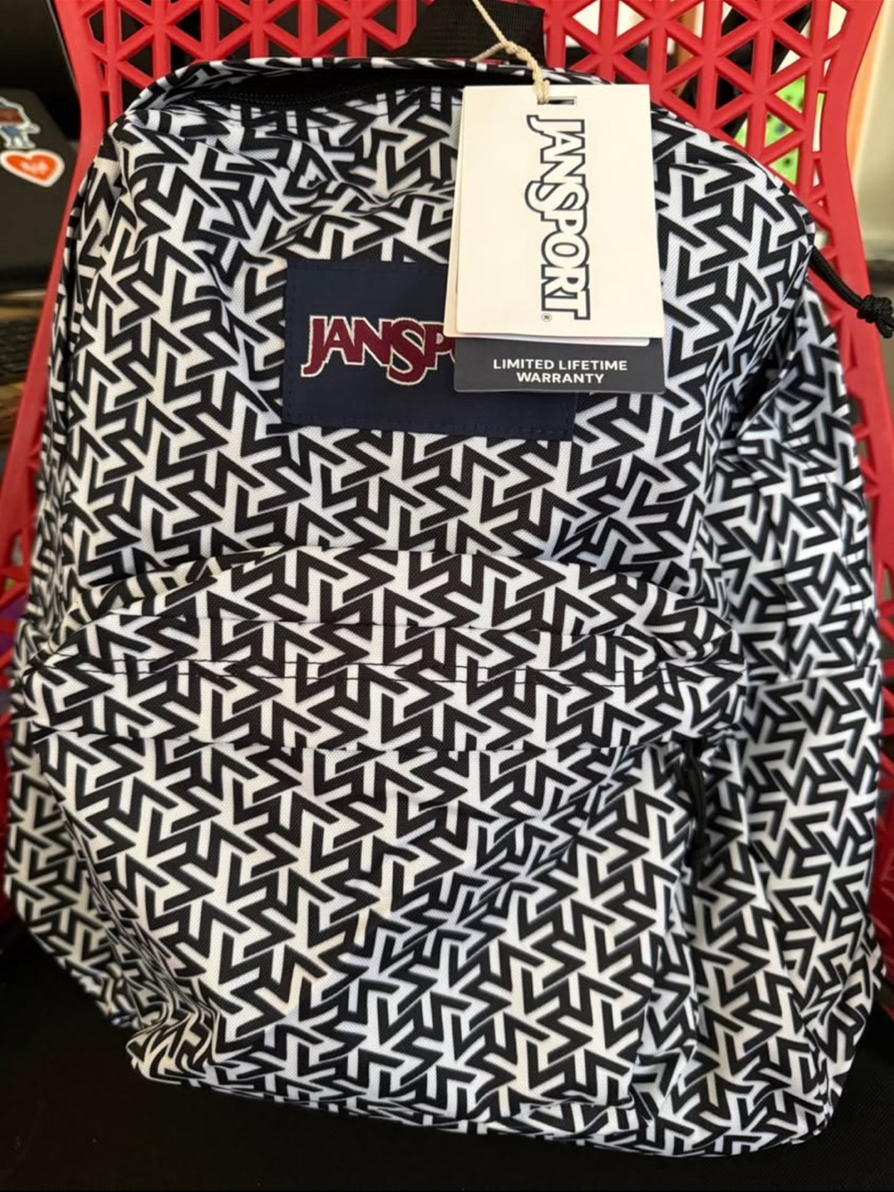 New Jansport SuperBreak Plus Full Size School Laptop Backpack Black & White